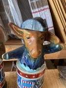 1976 Jim Beam figural Republican elephant & Democratic Donkey decanters