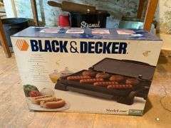 Black & Decker griddle in box, vintage kitchenware, enamel steamer pan, rolling pin, misc