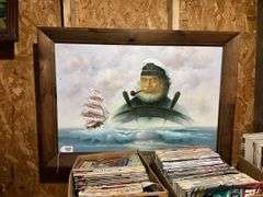 Scott Myers sea captain/ship painting, framed 29x41