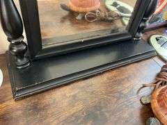 Schulze & Van Stee MFG. Co. Arched swivel dresser mirror on turned supports