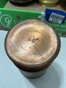 Metalware including: Kundo anniversary clock, balance scale, mugs