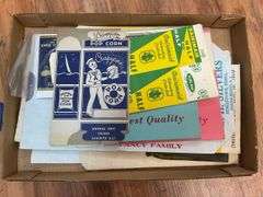 Advertising containers, labels, and bags