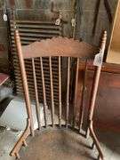 Victorian chair w/ turned spindles, and 2-tier stand w/ turned legs