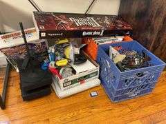 Sony PlayStation 2 consoles, Guitar Hero II, Wii, controllers, games, and accessories