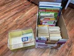 Recipe card files and cooking magazines