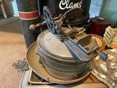 Black & Decker griddle in box, vintage kitchenware, enamel steamer pan, rolling pin, misc