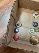 Early pinback buttons including: Presidential, War, Chambersburg Chatauqua