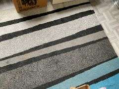 Striped rug 92 in x 125 in - no contents