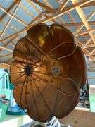 Antique electric heater w/ copper reflector, on cast iron base