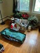 Christmas wreaths  and decor, Santa figure, gift wrap