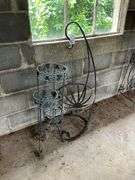 Metal plant stand and hanging basket stand