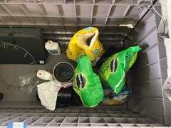 Plastic storage chest and contents 49in long