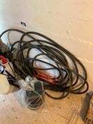 Weed killer, sprayers, flowerpots, garden hose, misc
