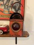 Red railway signal lantern