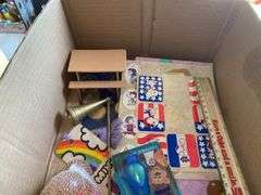 Stick flags, Peanuts stickers, misc