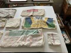 Vintage printed cloth advertising sacks