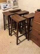 Five wooden bar stools - by the pc take five 29in high