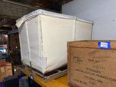 Vintage Industrial laundry canvas bin