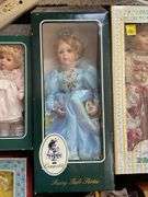 Vintage doll in box, collector dolls in boxes, dolls on see-saw