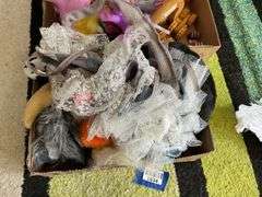 Play costumes, Crayons, troll doll, My Little Ponys, misc toys