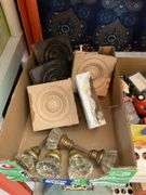 Glass doorknobs and door trim corner blocks