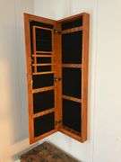 Wall mount jewelry armoire w/ beveled mirror door - bring tools for removal 15x4x48
