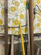 Tool lot including: mattock, hoe, loppers