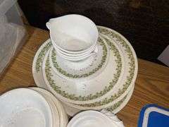 Vintage Corelle Green Spring Blossoms dinnerware