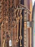 Tow chains, hay bale hook, misc