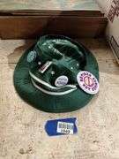 Retired hat and joke buttons