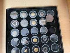Military buttons and insignia