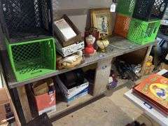 Stainless steel top counter on workbench - no contents, ***MUST COME DURING LAST 2 HOURS OF PICKUP FOR THIS ITEM.