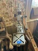 Pipe vise, drill press stand, lead melting pots, french fry cutter, misc