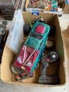 Vintage Gas Traxxs RC car with controller and extra parts