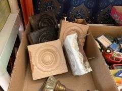 Glass doorknobs and door trim corner blocks
