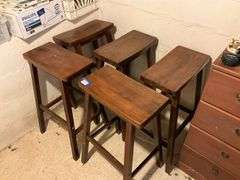 Five wooden bar stools - by the pc take five 29in high