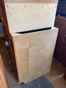 Oak finish base and top cabinets 36x18x24, 43x24x34.5, (2) 60x12x42, 18x12x42, 14x12x42, 30x12x36, 23.5x23.5x42, 54x24x35 - no contents