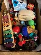 Toys including: Fisher Price xylophone and pull toy dog