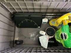 Plastic storage chest and contents 49in long