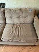 Tan upholstered sofa 78in long