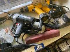 Craftsman double bench grinder and belt sander, cordless and power tools lot, PVC pipes