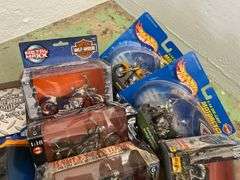 Harley Davidson collectible playing cards, motorcycle models, HotWheels