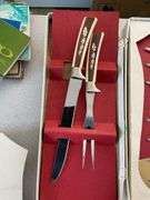 Vintage Regent Sheffield carving and cutlery set in original box