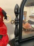 Schulze & Van Stee MFG. Co. Arched swivel dresser mirror on turned supports