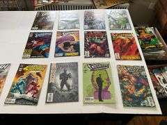 Comic books including: Superman, Spider-Man, Flash
