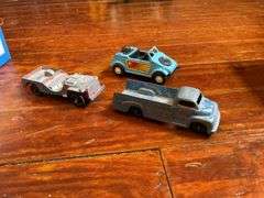 Vintage Tootsie toy vehicles and tank