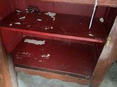 Cottage washstand w/ knotty pine door