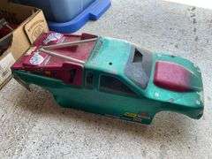 Vintage Gas Traxxs RC car with controller and extra parts