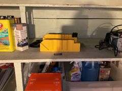 Ryobi sander, miter box, painting supplies, household products, misc