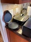 Elite Gourmet toaster oven, Cuisinart food processor, Dash grill, electric skillet, hot pot, paper towels